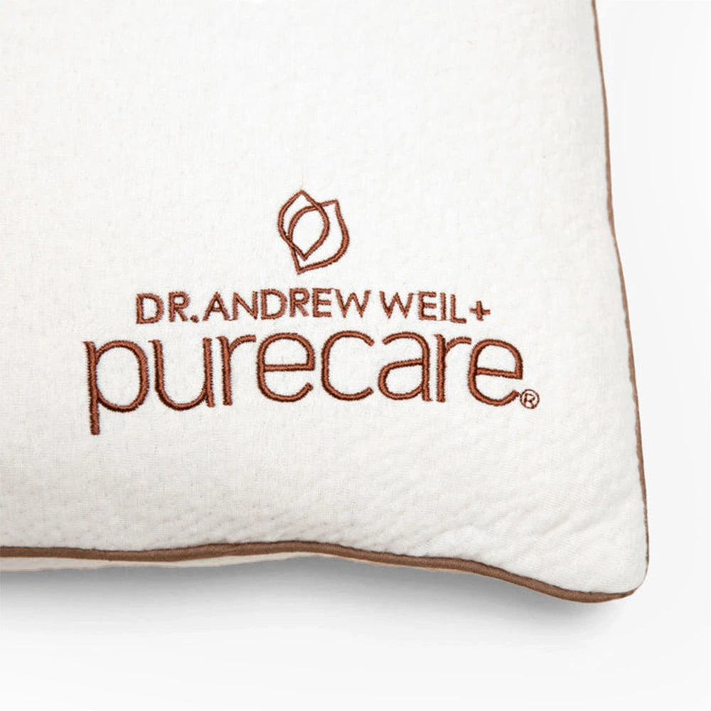 Dr. Weil Kapok Pillow By PureCare - Close image to the Logo on the pillow