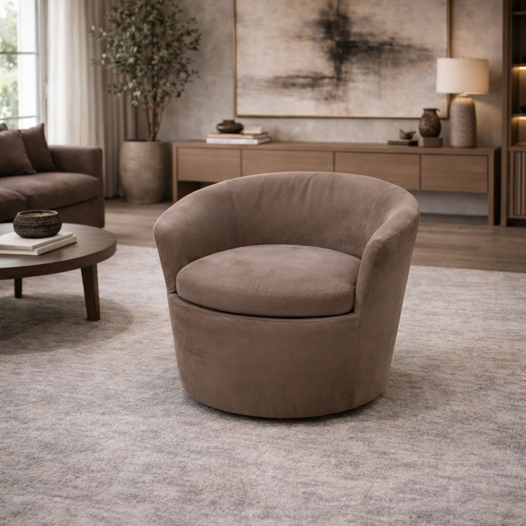 Amy Swivel Armchair Brown by Chateau d'Ax Italia