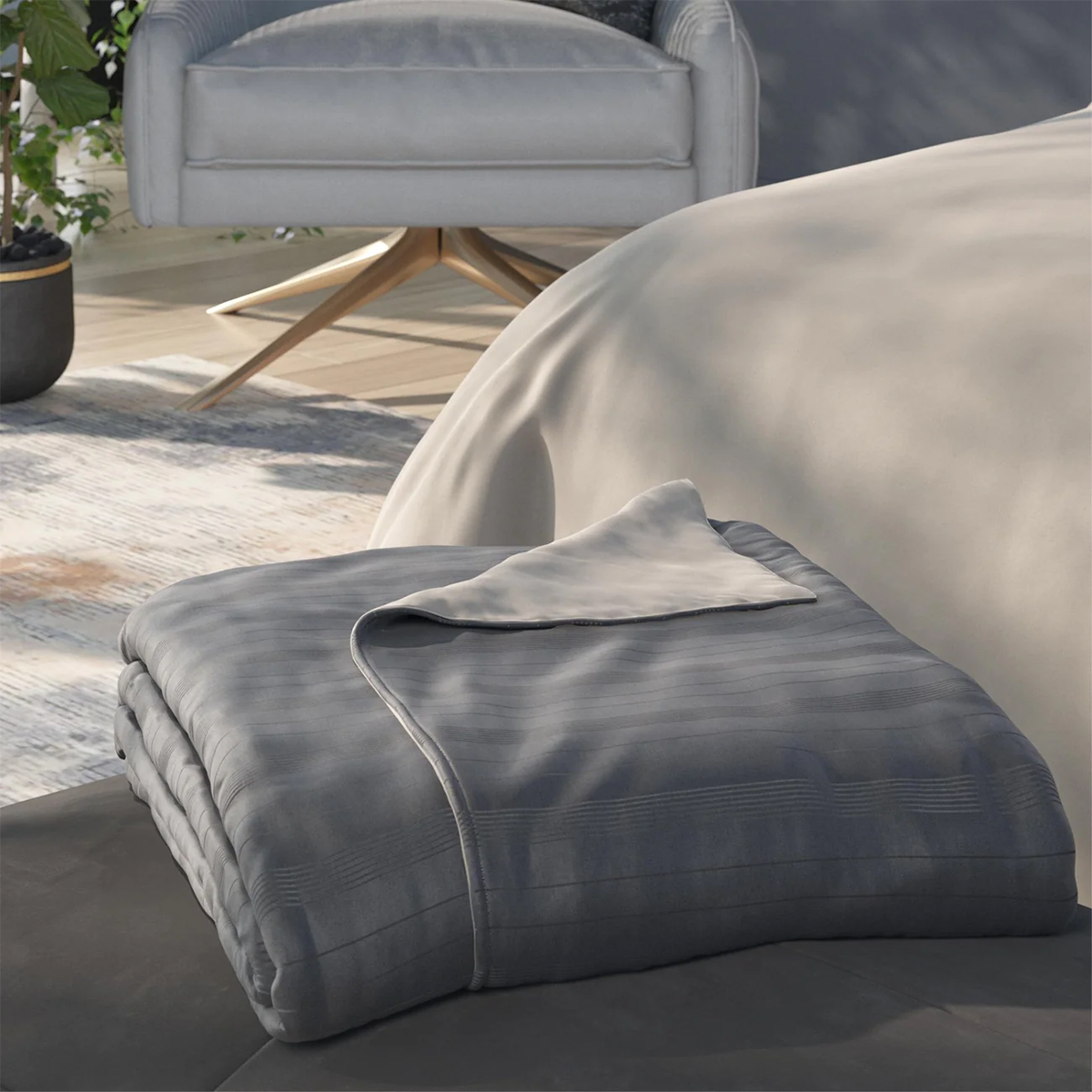 bamboo duvet cover by purecare gray