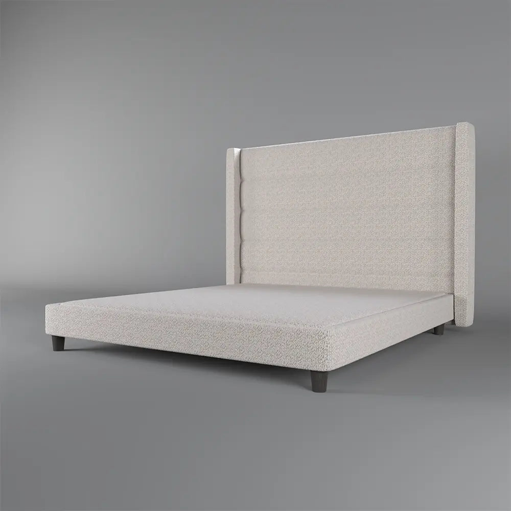 brandon bed by the mattress store -  light beige - side