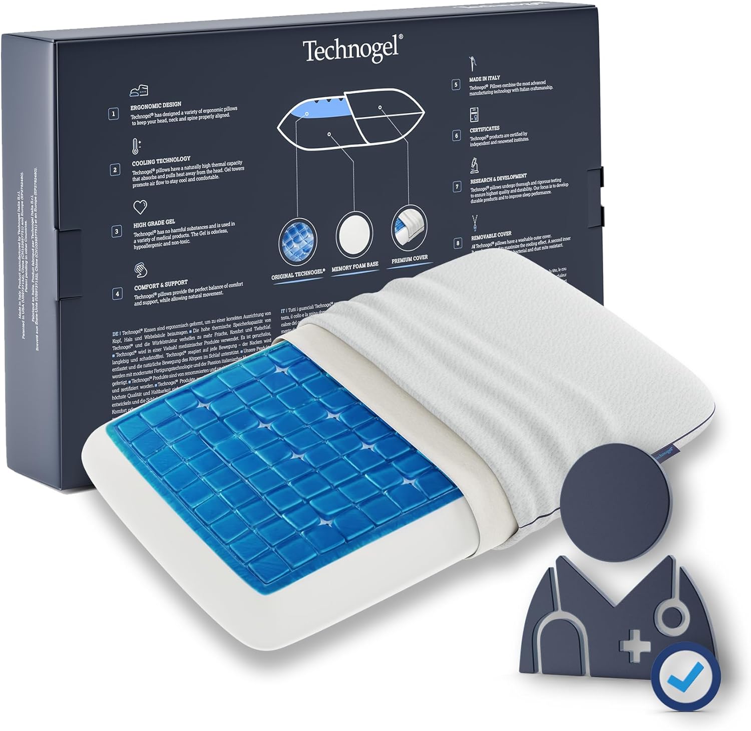 Deluxe Pillow by Technogel Box