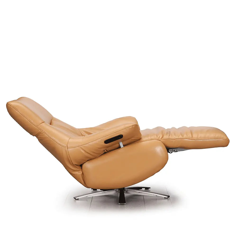 emma recliner (leather) gold by hilker