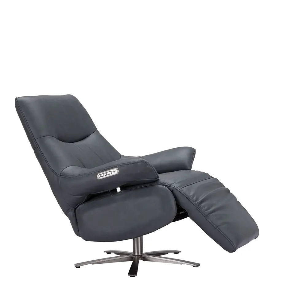 emma recliner (leather) blue by hilker