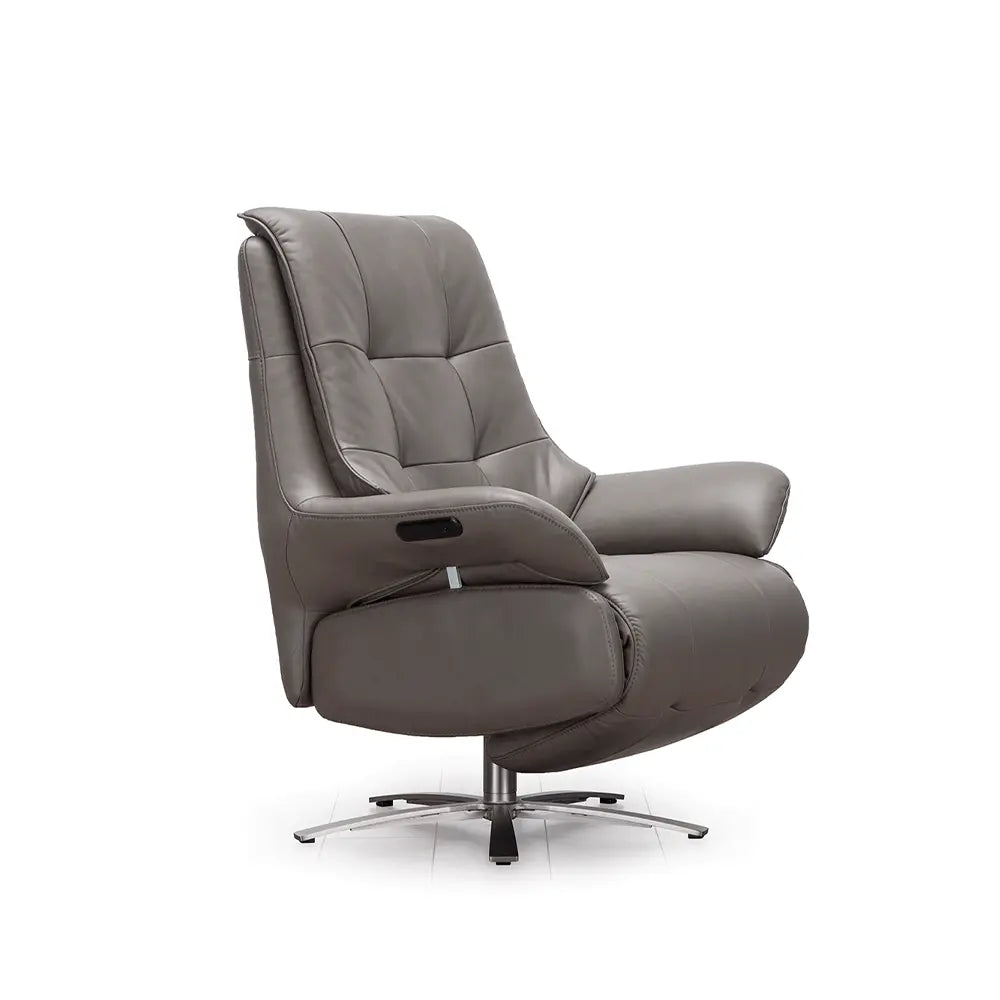 ingrid recliner (leather) stone by hilker