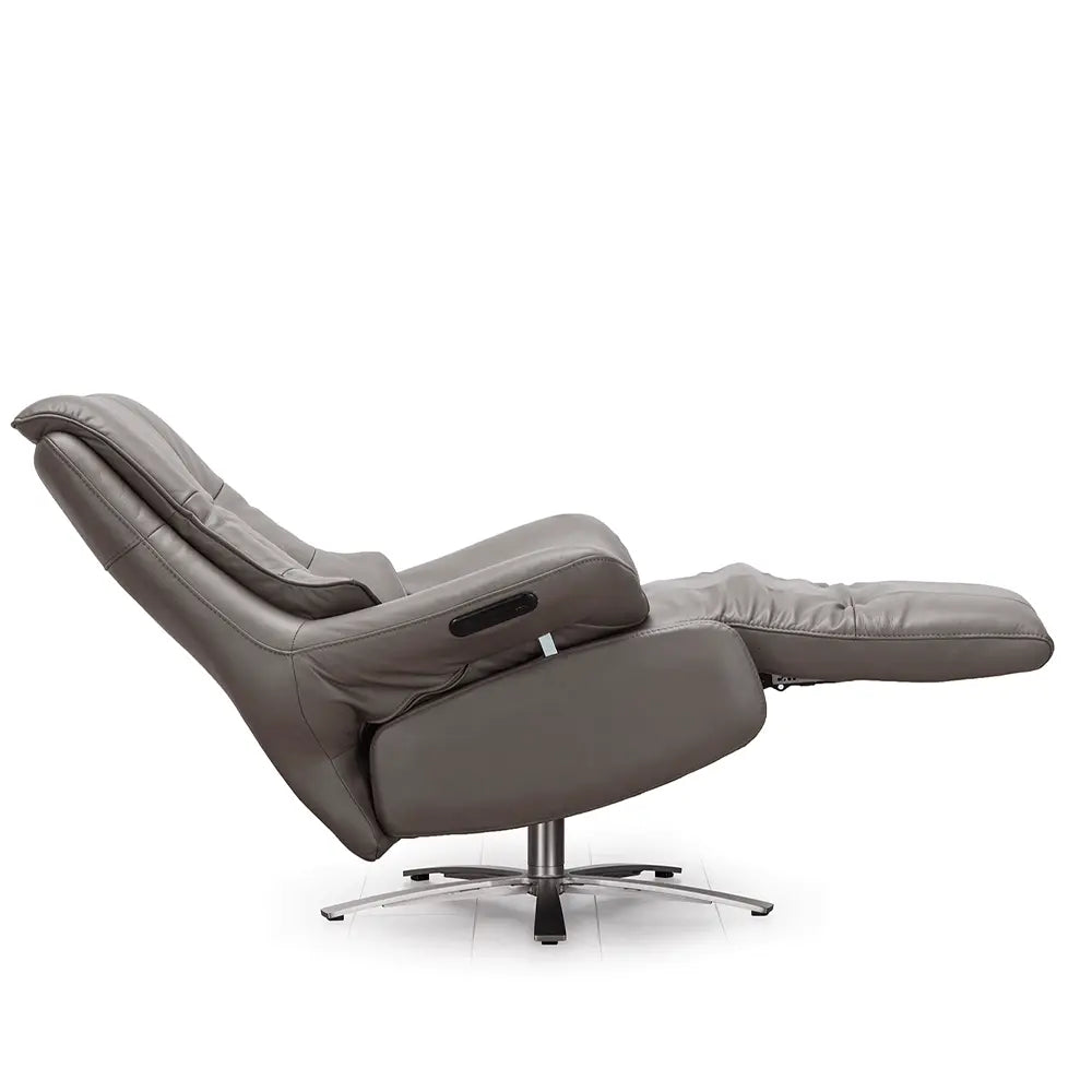 ingrid recliner (leather) stone by hilker