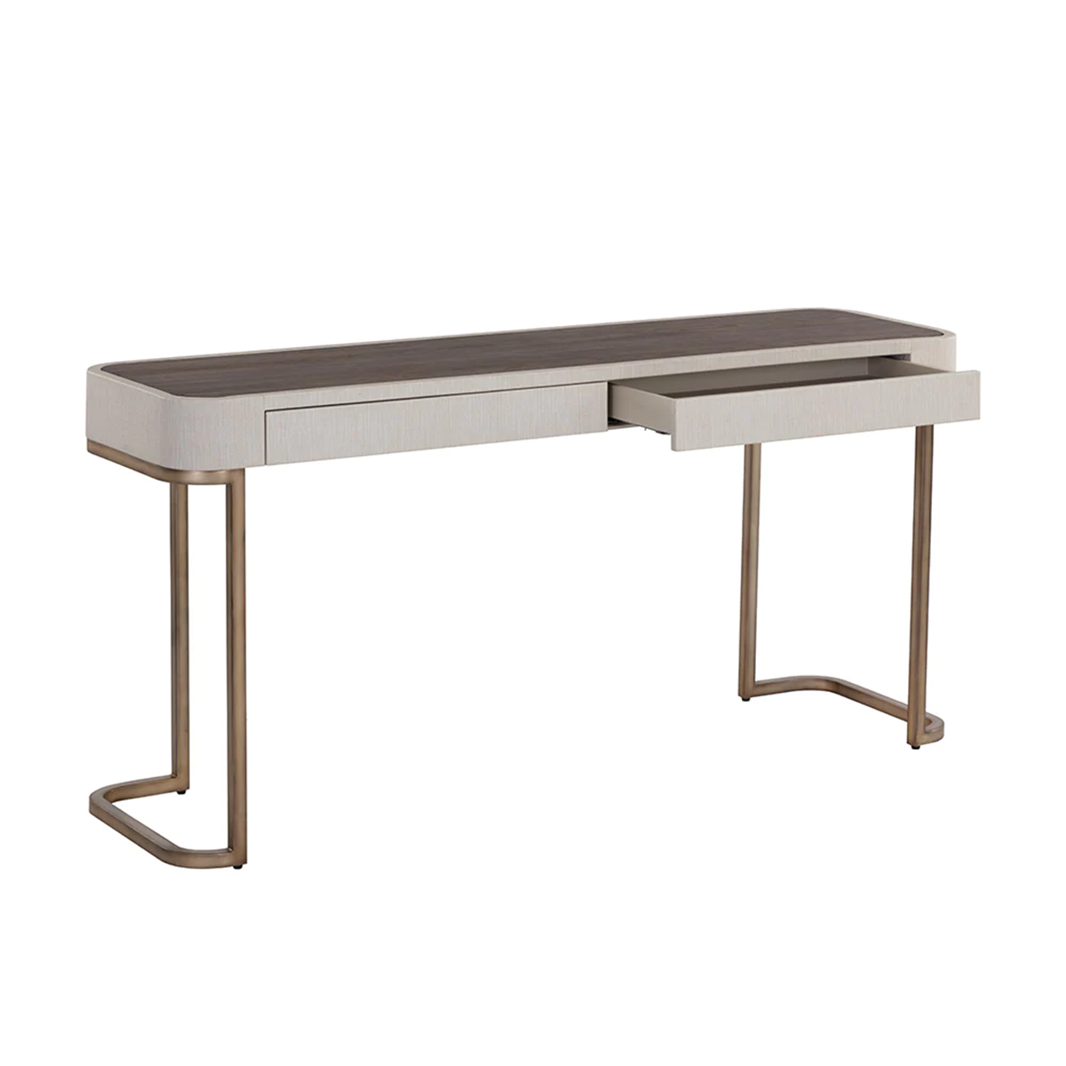 jamille console table by sunpan, open drawer