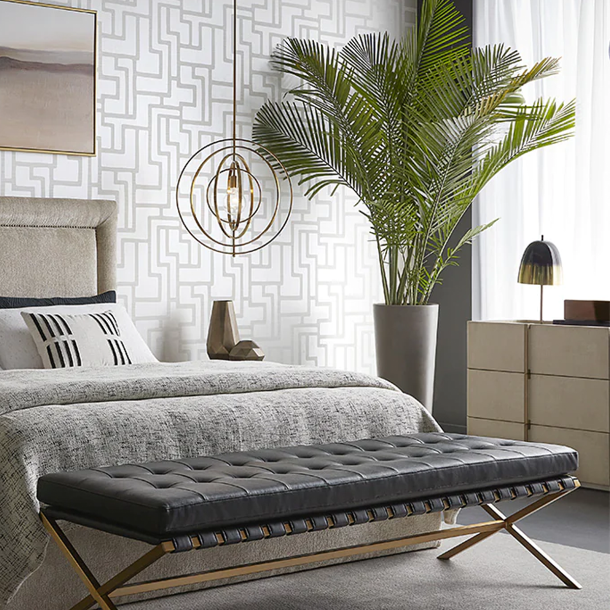 Jamille Dresser by Sunpan inside a classy and luxury Bedroom