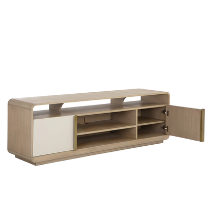 Kayden Media Console and Cabinet, Open Drawer