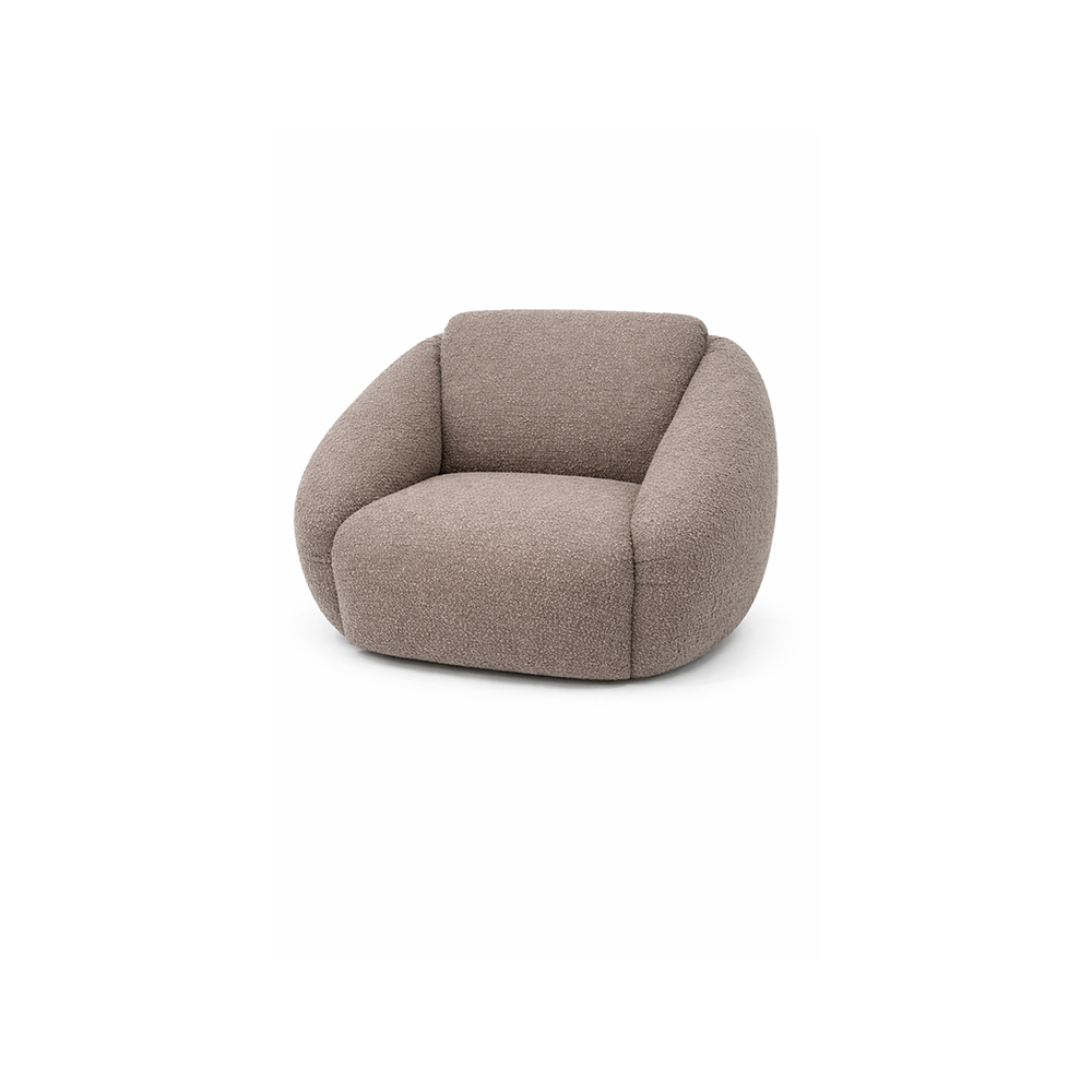 Lambert Swivel Arm Chair Brown by Chateau d'Ax Italia