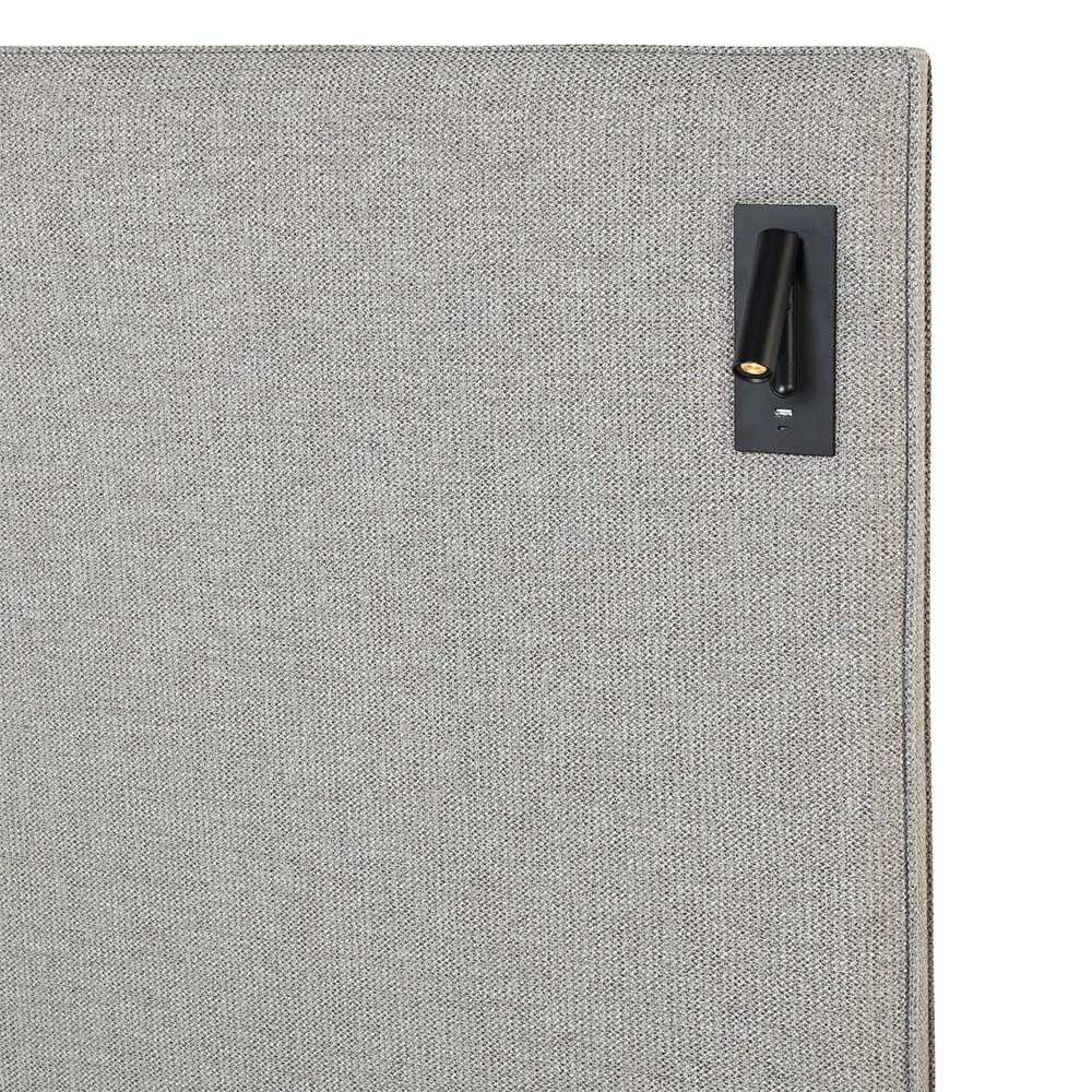 Philospher's Reading Bed 150 cm x 200 cm (USA - Queen / UK - King) Headboard Height 130 cm Textured Two Tone-Fog by The Mattress Store
