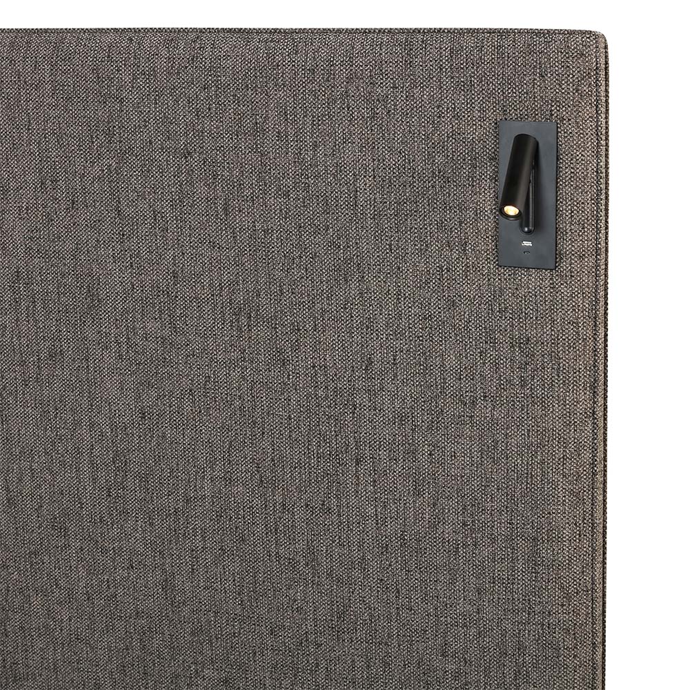 Philospher's Reading Bed 150 cm x 200 cm (USA - Queen / UK - King) Headboard Height 130 cm Textured Two Tone-Charcoal by The Mattress Store