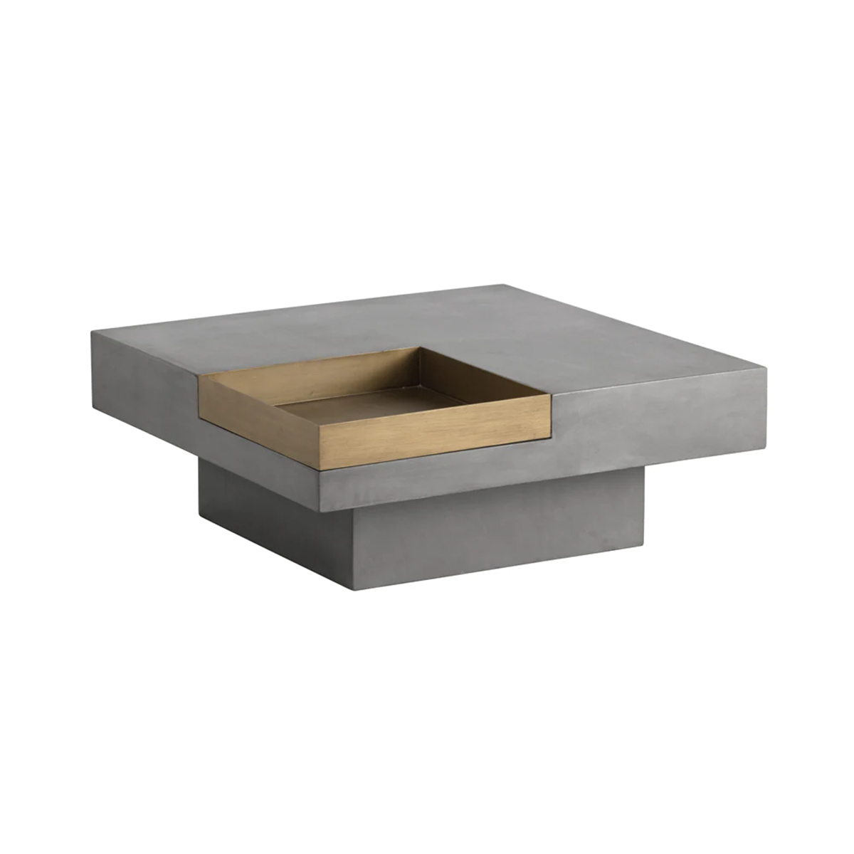 Quill Square Coffee Table by Sunpan Square with a White Background