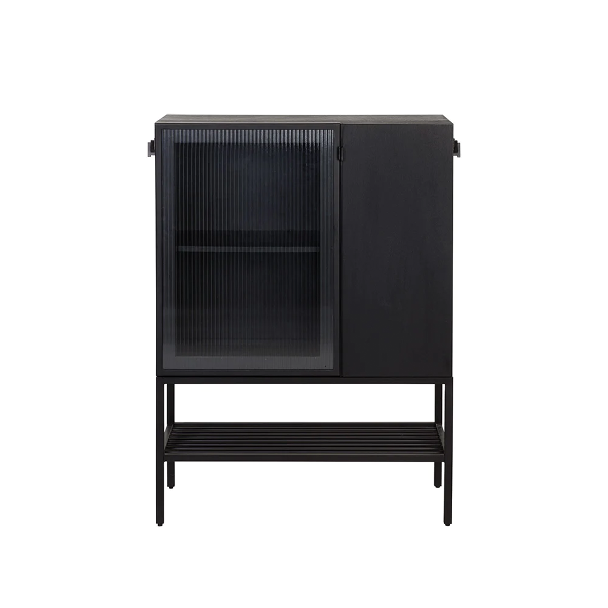 renzo entryway cabinet small by sunpan black front side view