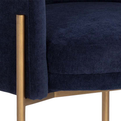 Richie Dining Armchair Blue, Close Image of the Seat