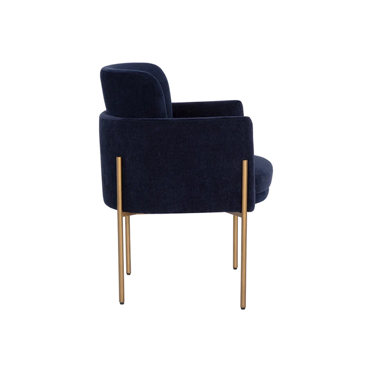 Richie Dining Armchair Blue, Sideview, White Background