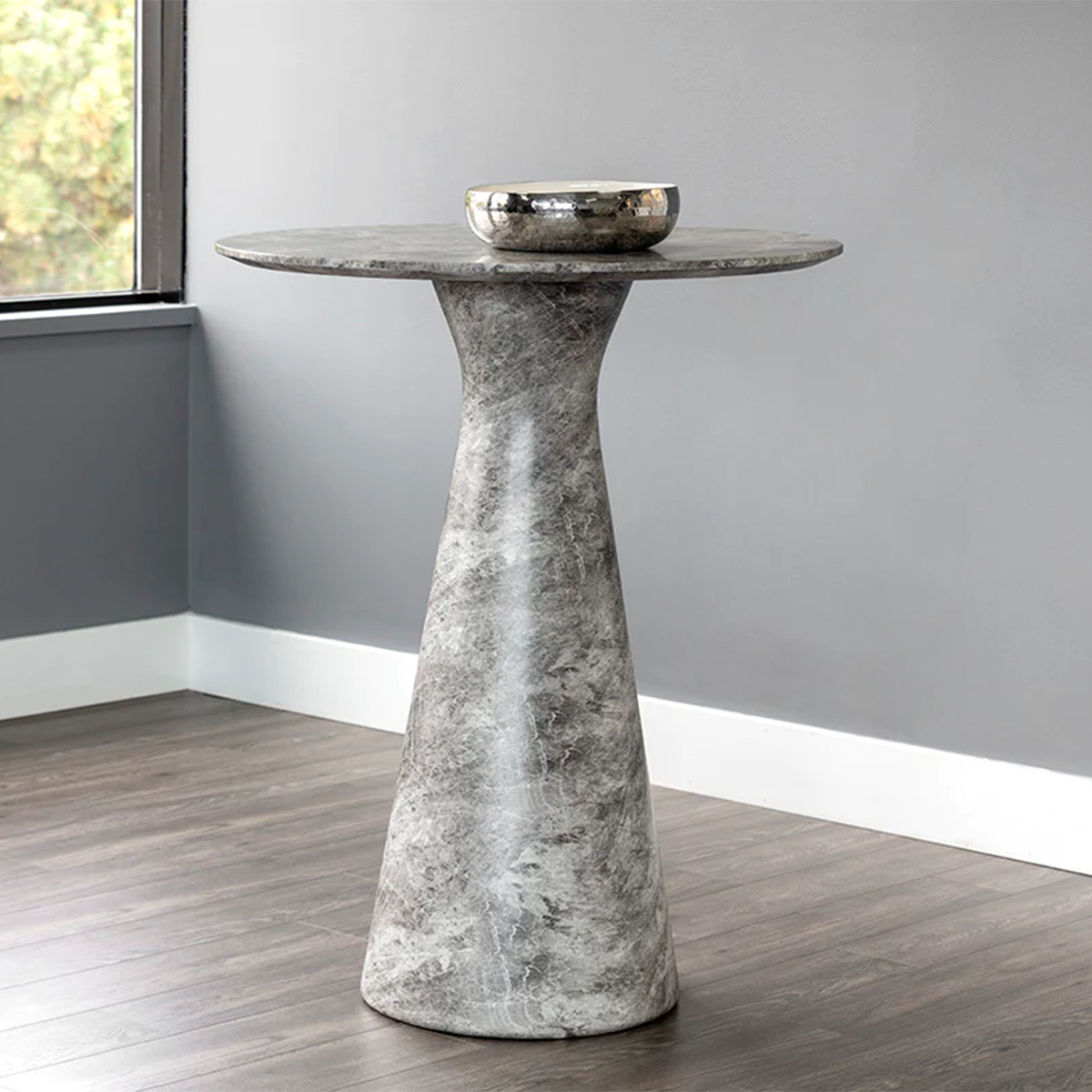 shelburne marble look bar table by sunpan gray