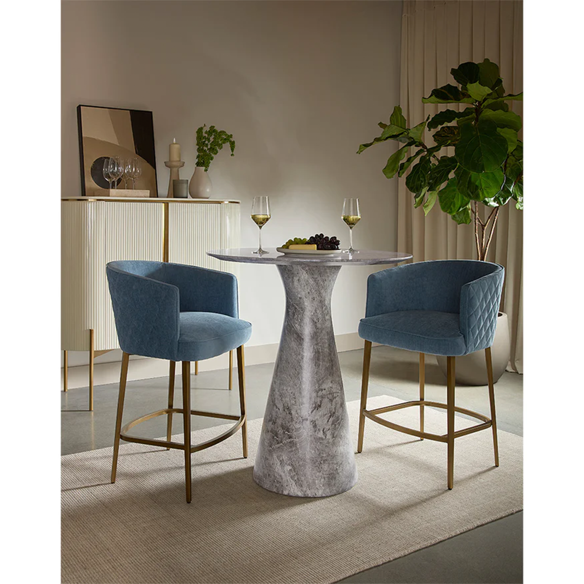 طاولة طاولة شيلبورن ذات مظهر رخامي من سنبان جراي
