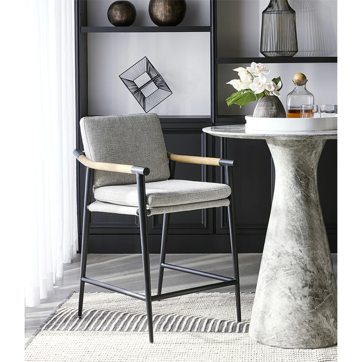 shelburne marble look counter table by sunpan gray