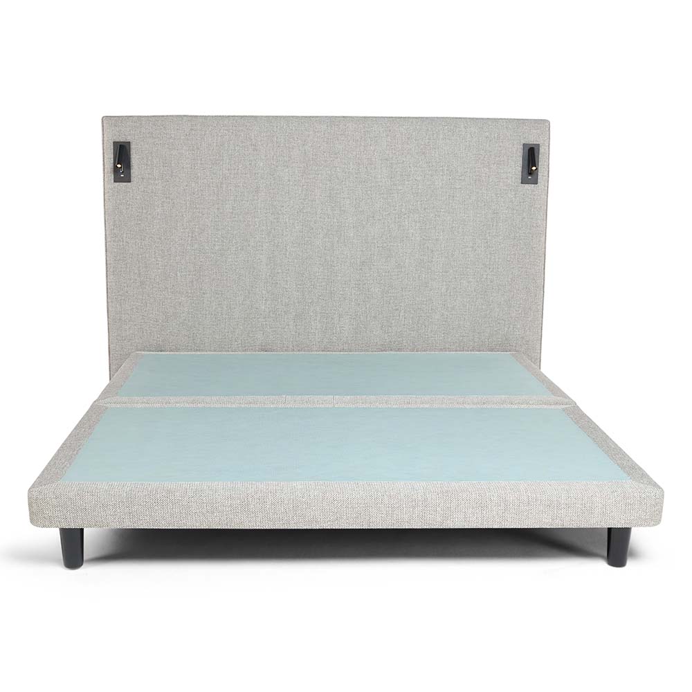Socrates Bed 180 cm x 200 cm (UK - Super King Size) Headboard Height 130 cm Textured Two Tone-Fog by The Mattress Store