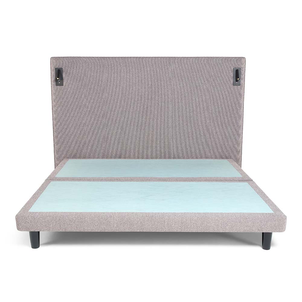 Socrates Bed 180 cm x 200 cm (UK - Super King Size) Headboard Height 130 cm Textured Two Tone-Graphite by The Mattress Store