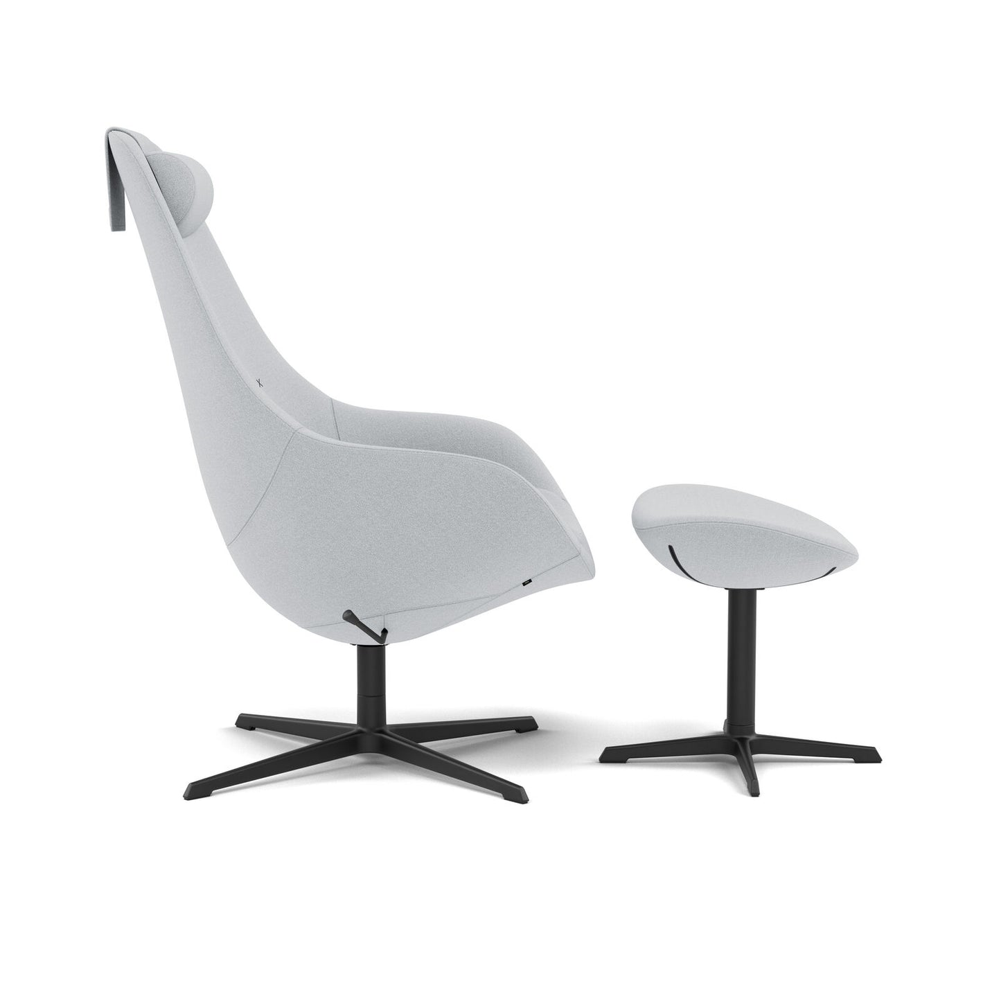 kokon with footrest chair by varier - light grey - view from the side 2