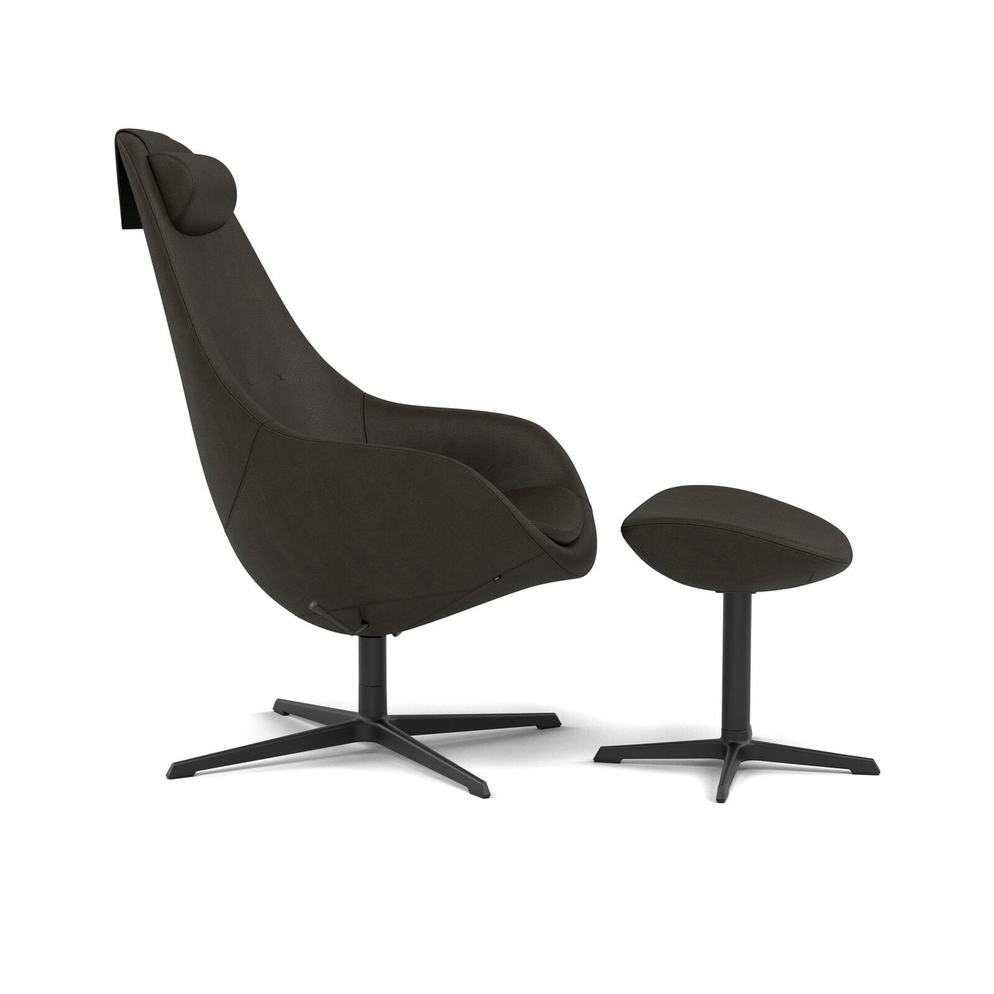 kokon with footrest chair by varier - black - view from the side