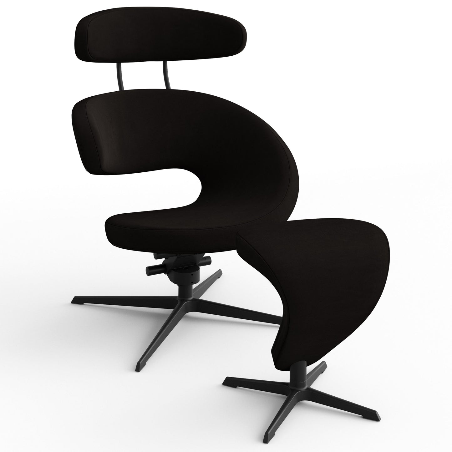 peel with footrest chair by varier - black fabric