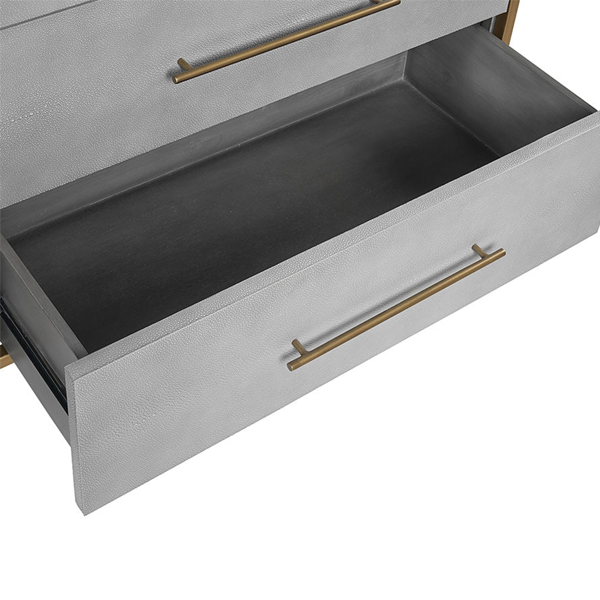 venice dresser by sunpan grey image of the drawer while its open