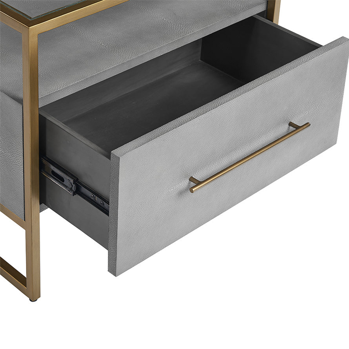 Venice Nightstand material open drawer