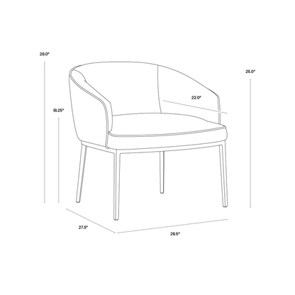 Cornella Lounge Chair by Sunpan Dimensions
