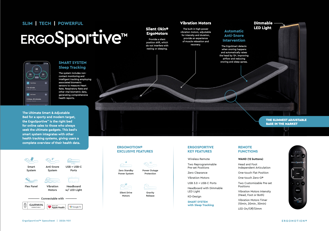 Ergosportive Adjustable Bed by Ergomotion