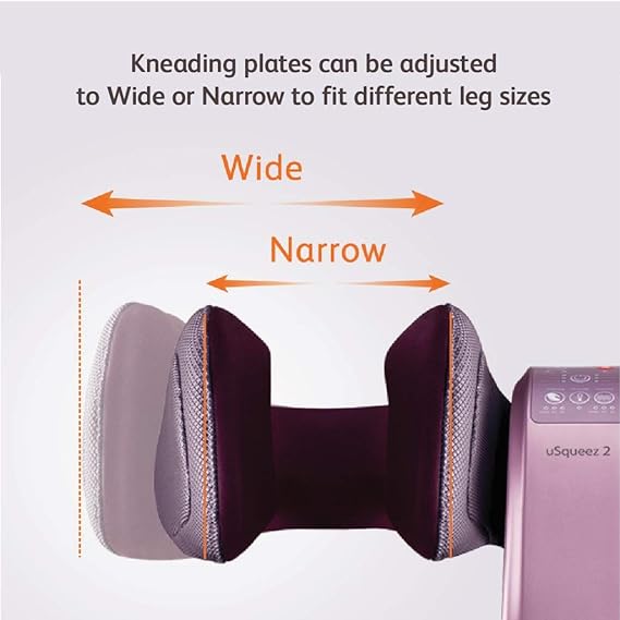 kneading plates of the usqueez 2 leg massager can be adjusted